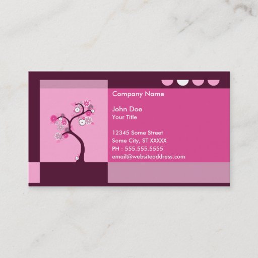 Customizable retro tree business card