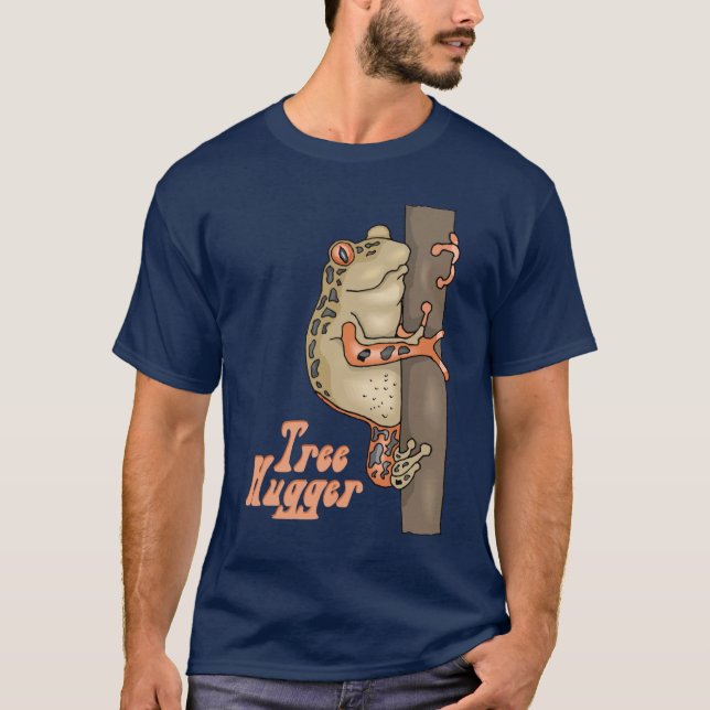 Retro Tree Hugger Tree Frog T-Shirt (Front)