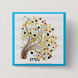 Retro Tree of Swirls and Dots Button