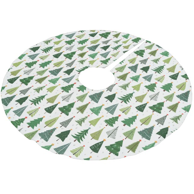 Retro Trees Brushed Polyester Tree Skirt (Angled)