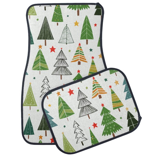 Retro Trees Car Floor Mat (Set)
