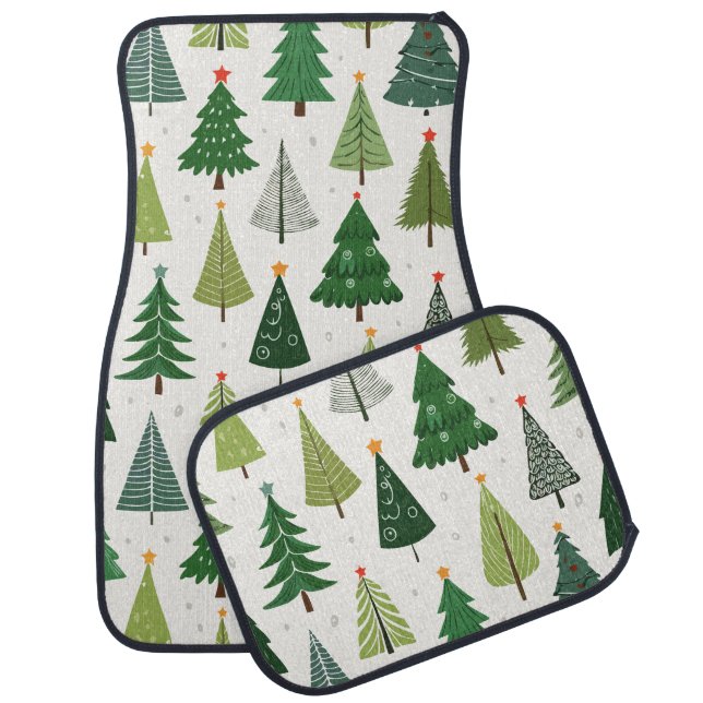 Retro Trees Car Floor Mat (Set)
