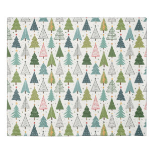Retro Trees Duvet Cover