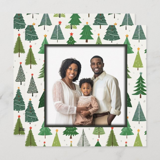 Retro Trees Holiday Card (Front/Back)