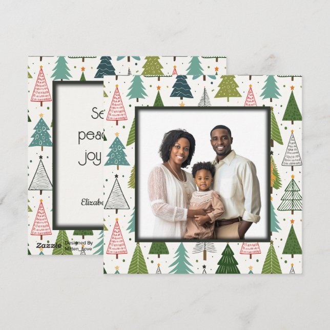 Retro Trees Holiday Card (Front/Back)