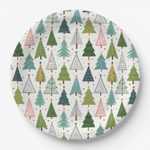 Retro Trees Paper Plates