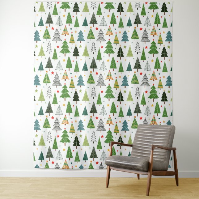 Retro Trees Photo Backdrop (In Situ)