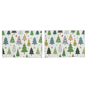Retro Trees Pillow Case