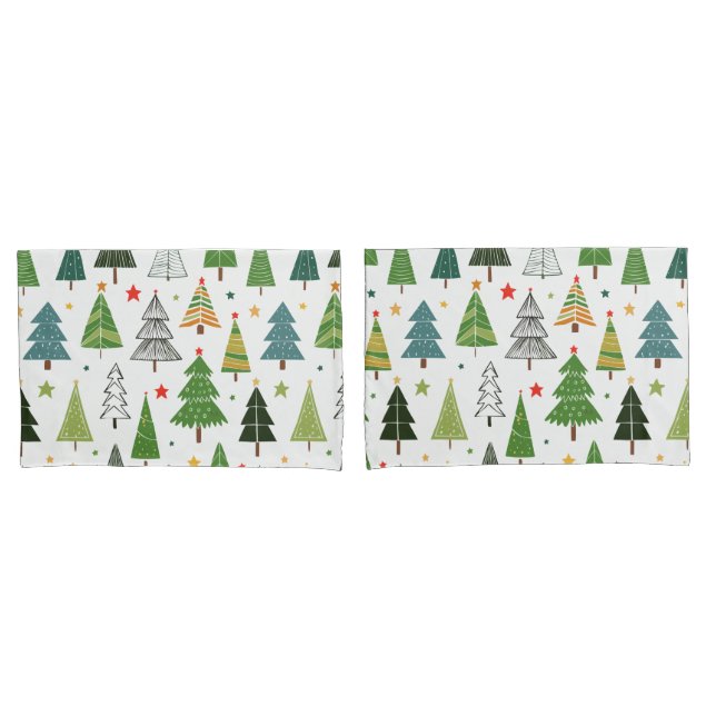 Retro Trees Pillow Case (Front-Set)