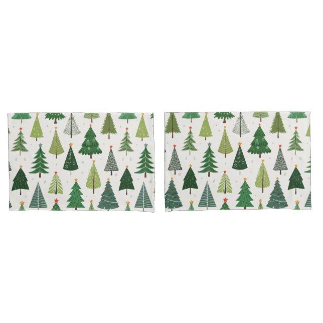 Retro Trees Pillow Case (Front-Set)