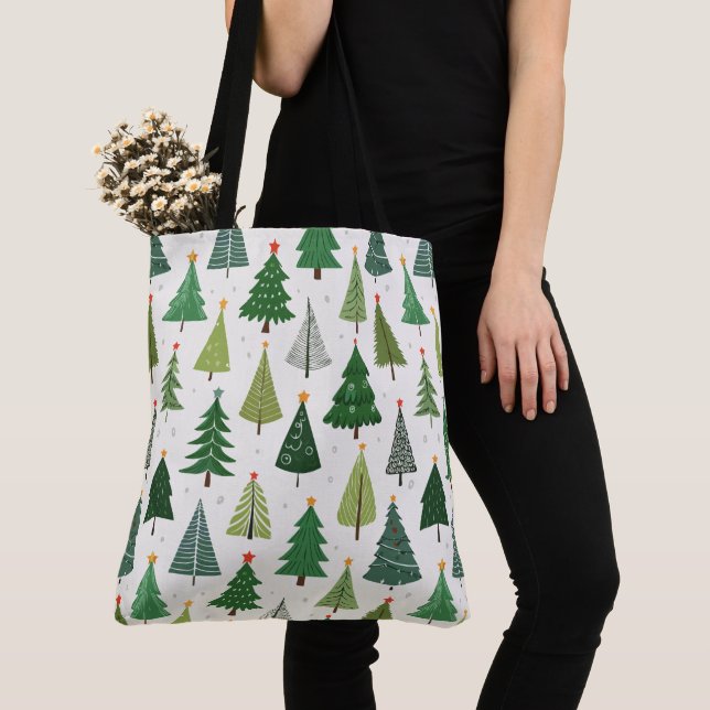 Retro Trees Tote Bag (Close Up)