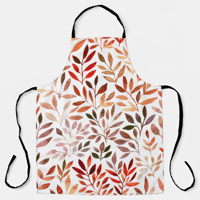 Retro trees, watercolor seamless pattern. apron (Front)
