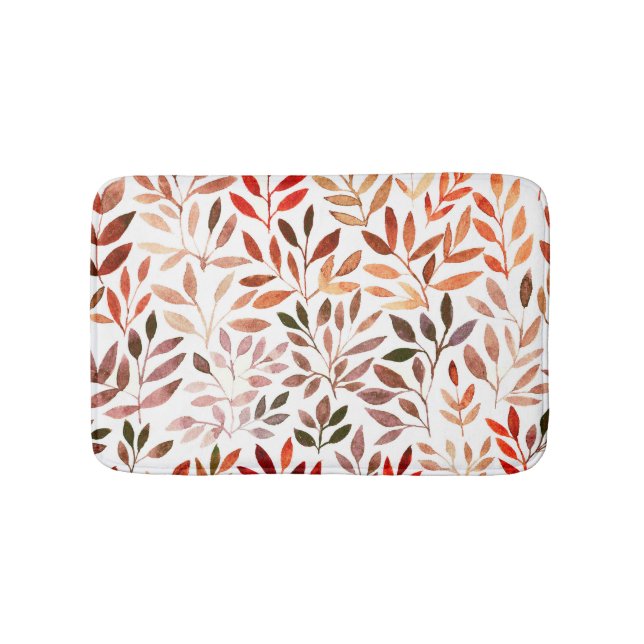Retro trees, watercolor seamless pattern. bath mat (Front)
