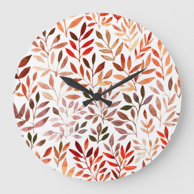 Retro trees, watercolor seamless pattern. large clock (Front)