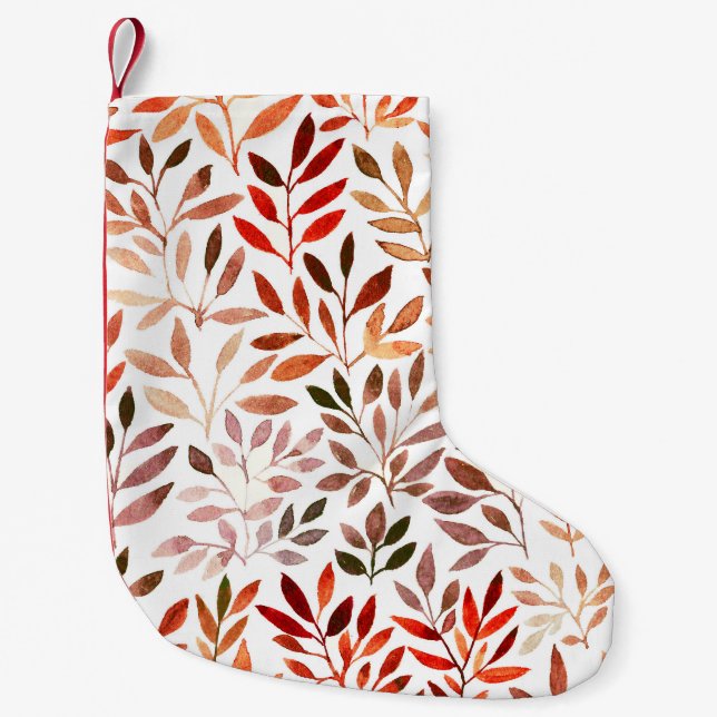 Retro trees, watercolor seamless pattern. small christmas stocking (Front)