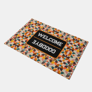 Retro Trendy Abstract Squares Collection Doormat