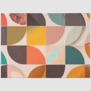 Retro Trendy Abstract Squares Collection Tissue Paper
