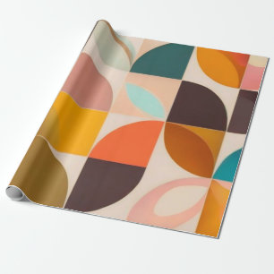 Retro Trendy Abstract Squares Collection Wrapping Paper