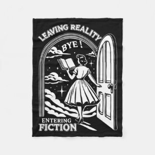 Retro Trendy Bookish Book Lover Reading Quotes Lea Fleece Blanket