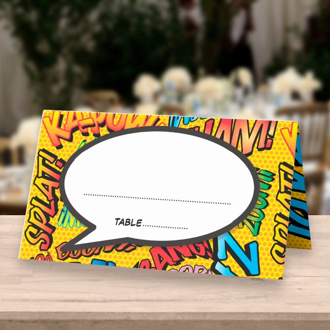 Retro Trendy Comic Book Pop Art Place Card (Creator Uploaded)