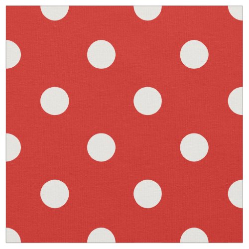 Retro Trendy Girly Red White Polka Dots Fabric 3