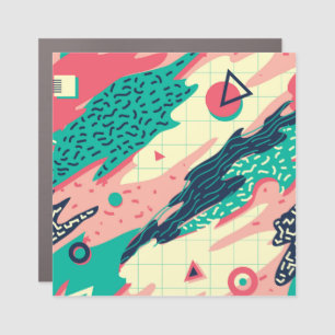 Retro Trendy Memphis Geometric Wallpaper Car Magnet