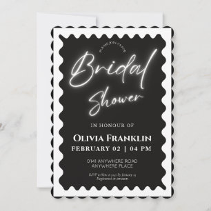 Retro trendy wavy bridal shower invitation