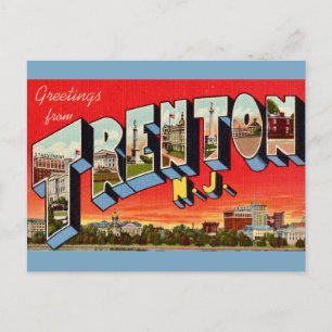 Retro Trenton NJ Postcard