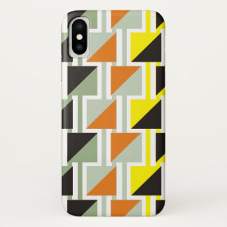 Retro triange pattern and squares iPhone x case
