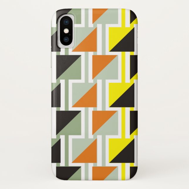 Retro triange pattern and squares Case-Mate iPhone case (Back)