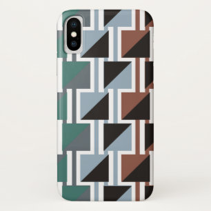 Retro triange pattern and squares geometric iPhone x case