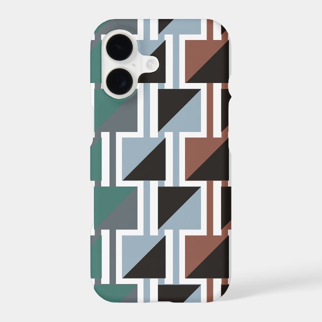 Retro triange pattern and squares geometric iphone case (Back)