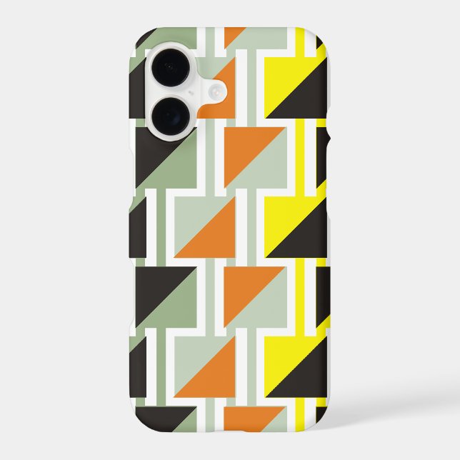 Retro triange pattern and squares iphone case (Back)