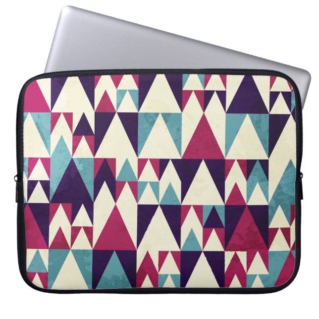 Retro Triangle Geometric Seamless Pattern Laptop Sleeve (Front)