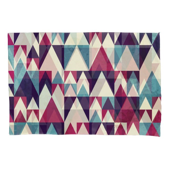 Retro Triangle Geometric Seamless Pattern Pillow Case (Front)