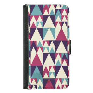 Retro Triangle Geometric Seamless Pattern Samsung Galaxy S5 Wallet Case