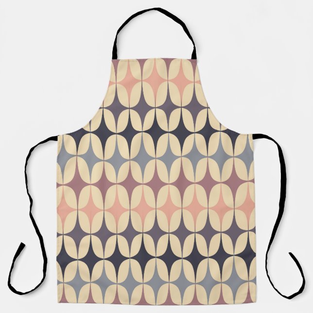 Retro Triangles Abstract Geometric Pattern Apron (Front)
