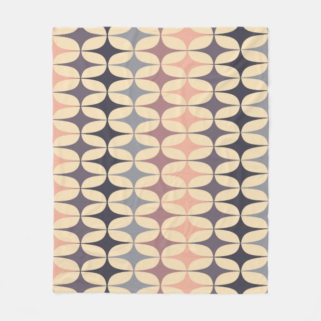 Retro Triangles Abstract Geometric Pattern Fleece Blanket (Front)