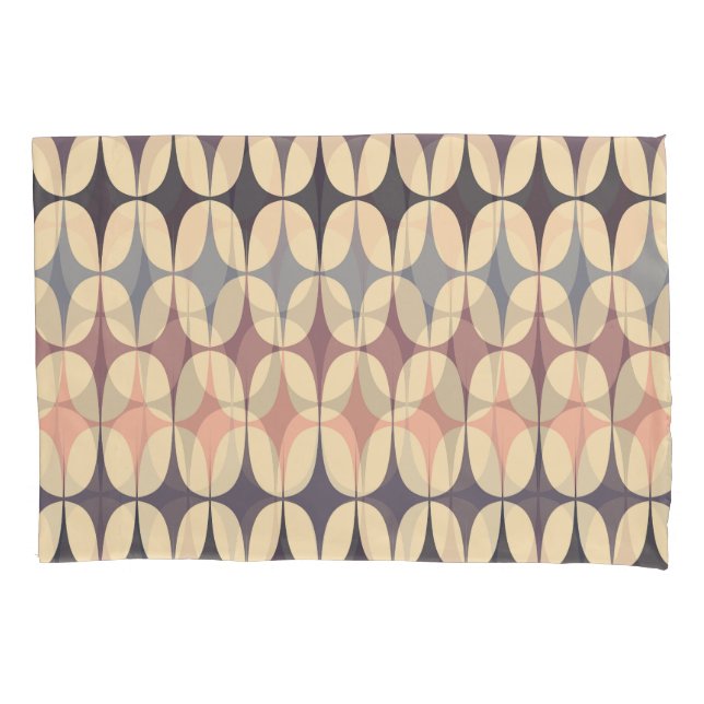 Retro Triangles Abstract Geometric Pattern Pillow Case (Front)