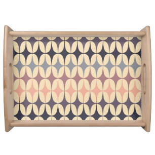 Retro Triangles Abstract Geometric Pattern Serving Tray