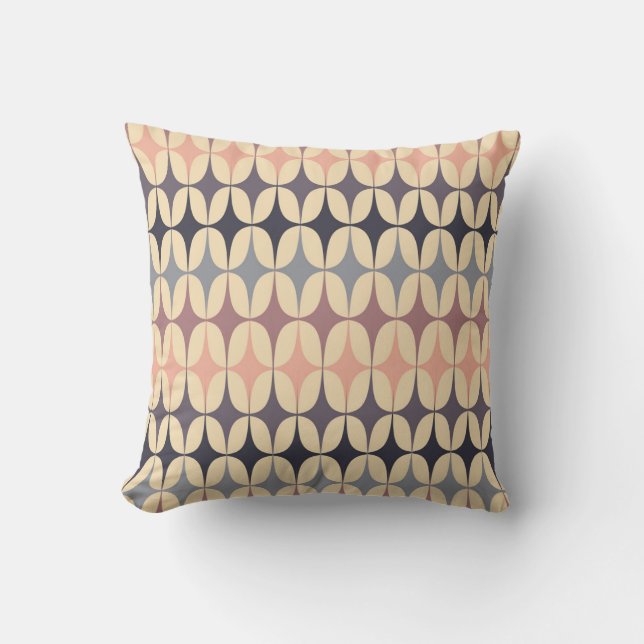 Retro Triangles Abstract Geometric Pattern Throw Pillow (Front)