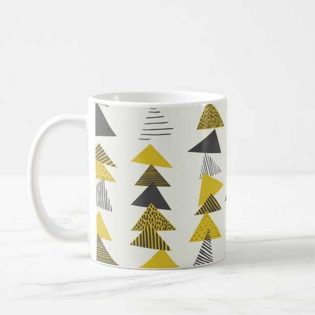 Retro Triangles: Varied Seamless Pattern. Coffee Mug (Left)