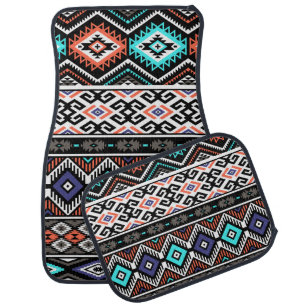 Retro Tribal Navajo: Geometric Seamless. Car Floor Mat