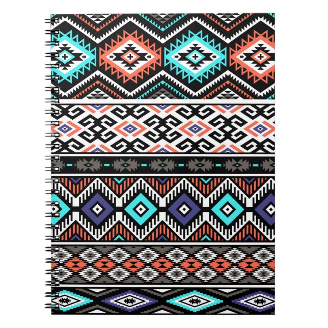 Retro Tribal Navajo: Geometric Seamless. Notebook (Front)