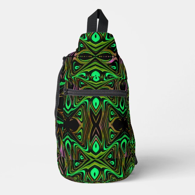 Retro Tribe Northern Greens Sling Bag (Front)