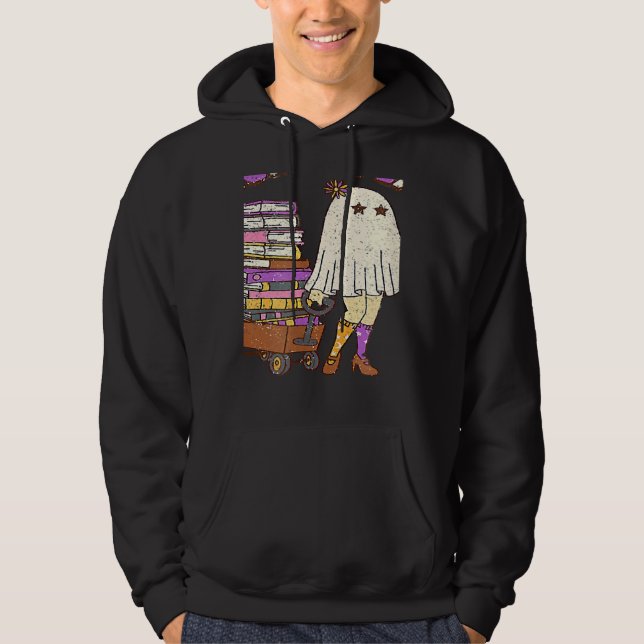 Retro Trick Or Teach Ghost Teacher Halloween Costu Hoodie (Front)