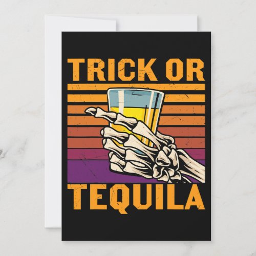 Retro Trick Or Tequila Lover Adults Halloween Cost Invitation