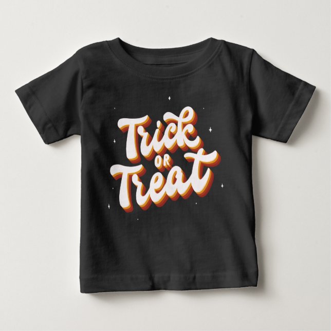 Retro Trick or Treat Baby T-Shirt (Front)