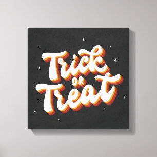 Retro Trick or Treat Canvas Print