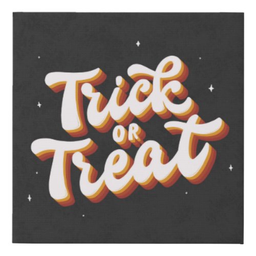 Retro Trick or Treat Faux Canvas Print